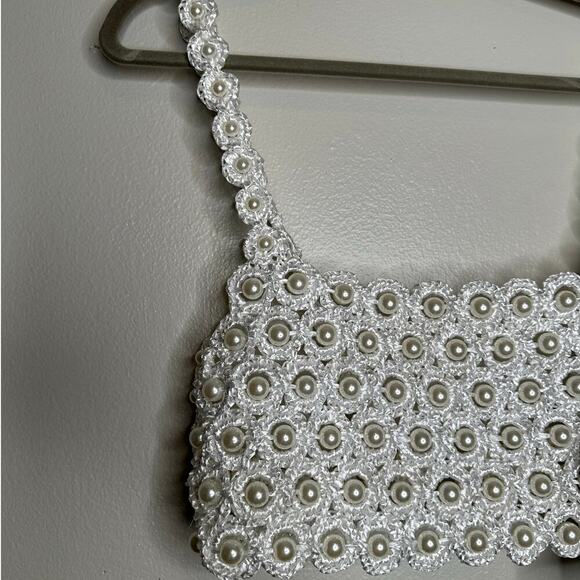 Alameda Turquesa Hana Pearl Embellished Crochet Crop Top White O/S NWT $432 - Picture 5 of 9